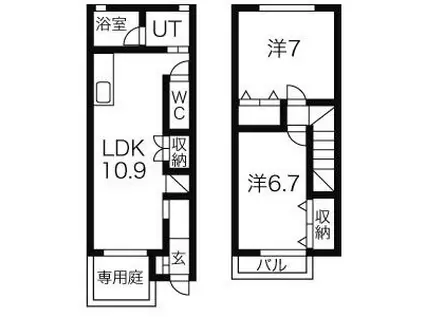 APT遠場(2LDK)の間取り写真
