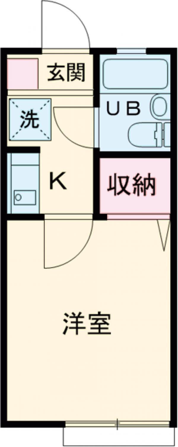 OZ弐番街B(1K/1階)の間取り写真