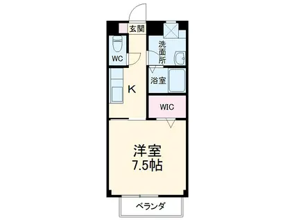 カンペチア(1K/2階)の間取り写真