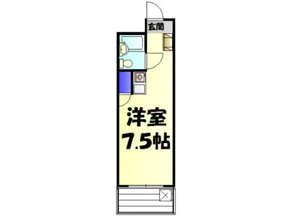 ザ・ウエスト(ワンルーム/4階)の間取り写真