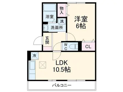 グランド・ソレーユⅡ(1LDK/1階)の間取り写真