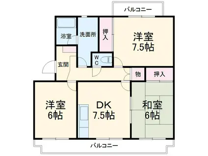 サンセール大石(3DK/2階)の間取り写真