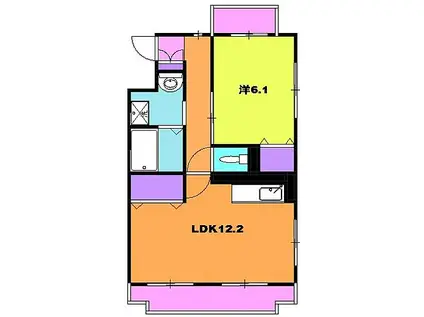 ヴィラパルテール(1LDK/2階)の間取り写真