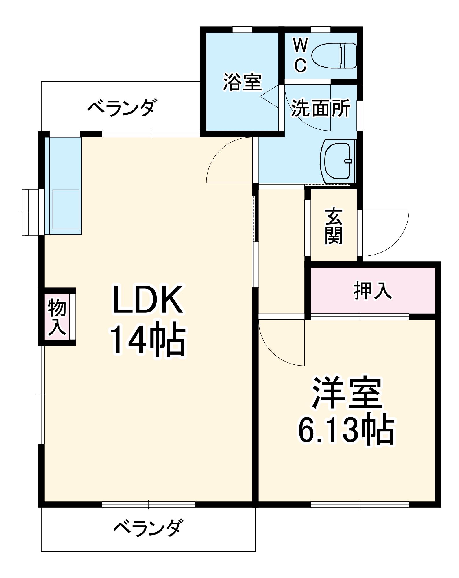 アメニティ PINE C(1LDK/2階)の間取り写真
