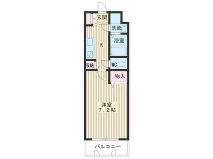 プラウランド小牧(ワンルーム/7階)の間取り写真