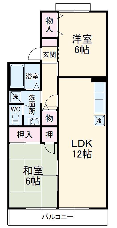 エスポワールⅠ(3DK/2階)の間取り写真
