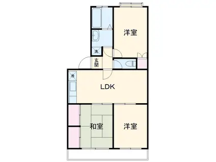 トーワコート西焼津(3LDK/3階)の間取り写真
