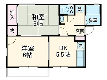 ラジャンテ八千代(2DK/1階)の間取り写真