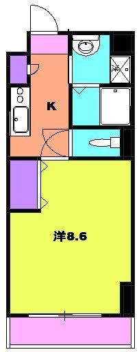 エローラ 藤枝(1K/4階)の間取り写真