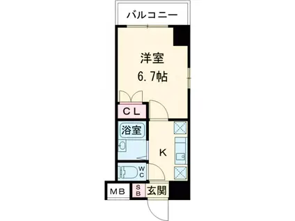 カスタリア要町(1K/8階)の間取り写真