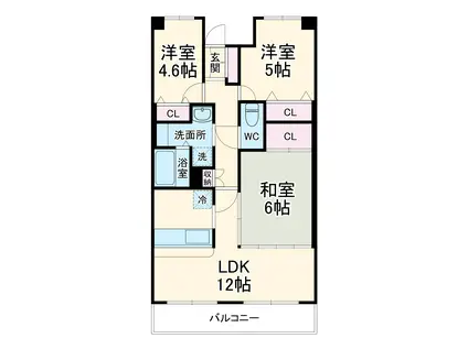 パークファミリア八千代台(3LDK/1階)の間取り写真