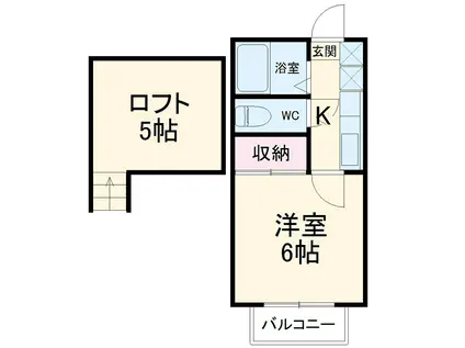 リバーサイドハイツ(1K/1階)の間取り写真