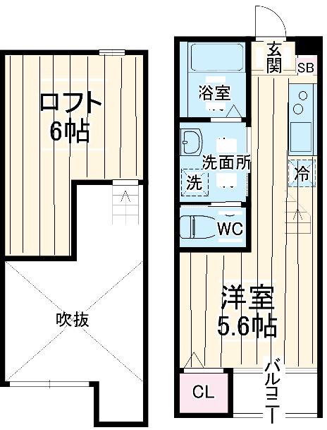 ソレイユ八千代台(ワンルーム/2階)の間取り写真