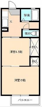 パレス駿河台(2K/1階)の間取り写真