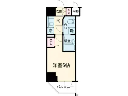 ハーモニーレジデンス池袋003(1K/5階)の間取り写真