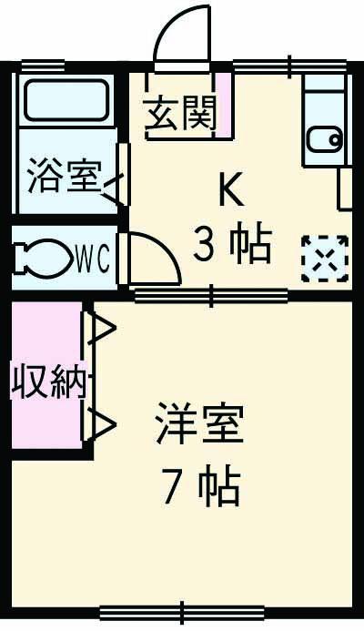 ブルーメ SOM(1K/2階)の間取り写真