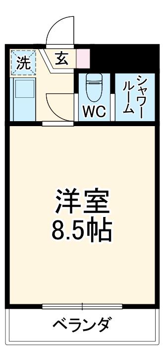 スカイプラザ焼津(ワンルーム/6階)の間取り写真