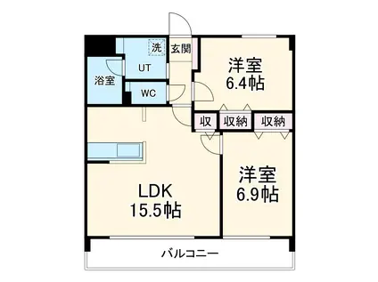 BERCER(2LDK/2階)の間取り写真