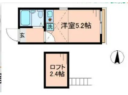 ベルエステート竹ノ塚A(ワンルーム/3階)の間取り写真