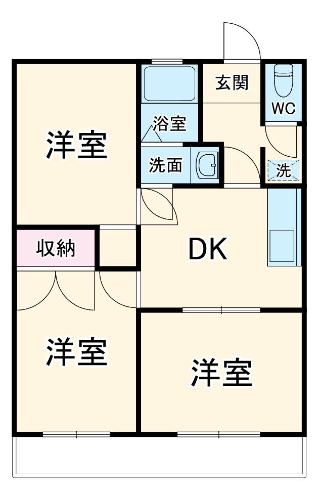 シティロード田沼(3DK/1階)の間取り写真