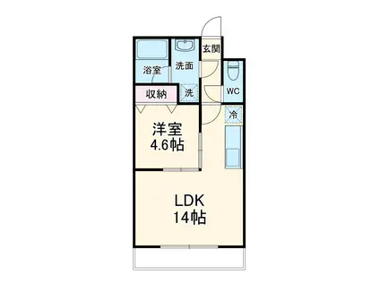 パンジー(1LDK/3階)の間取り写真