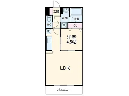 パンジー(1LDK/3階)の間取り写真