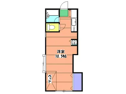 グレーコートむさしの(ワンルーム/2階)の間取り写真