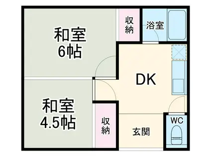 京成電鉄千葉線 京成稲毛駅 徒歩13分 1階建 築47年(2K)の間取り写真