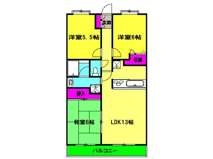 メゾンオーキッド(3LDK/2階)の間取り写真