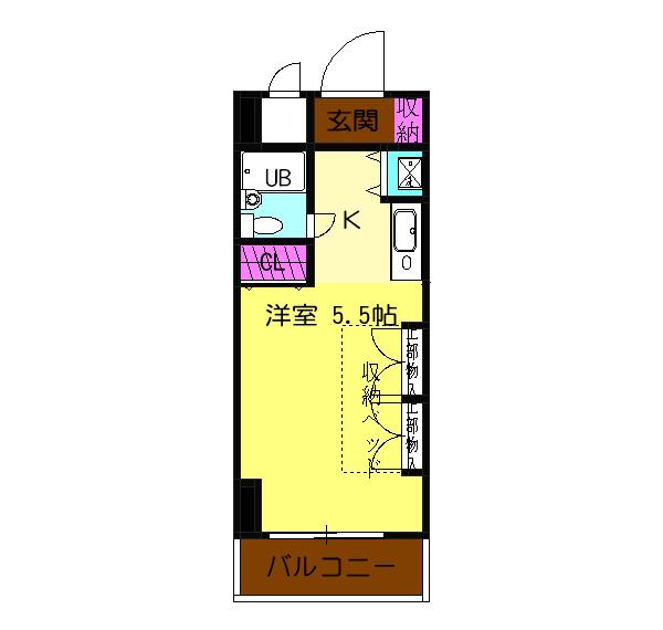 日神パレス鶴間(ワンルーム/5階)の間取り写真