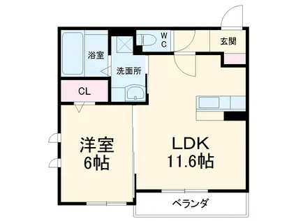 サニーガーデン榎本(1LDK/1階)の間取り写真