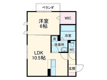 サニーガーデン榎本(1LDK/2階)の間取り写真