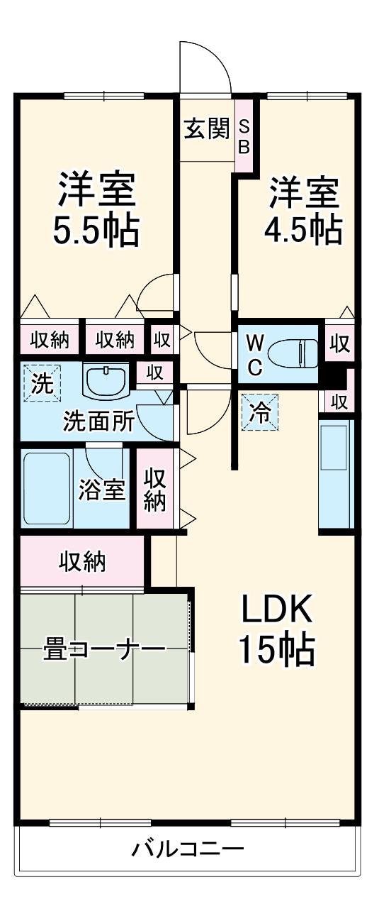 エスポワール松風台3(3LDK/1階)の間取り写真