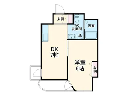 メゾン覚王山(1DK/6階)の間取り写真