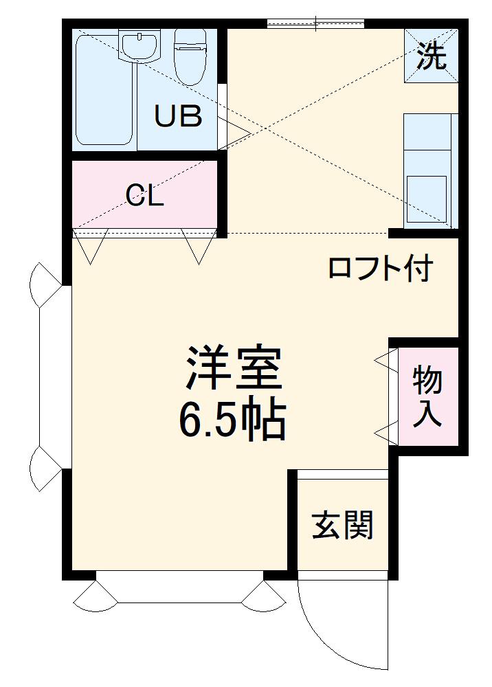 ローズアパートQ57(ワンルーム/1階)の間取り写真