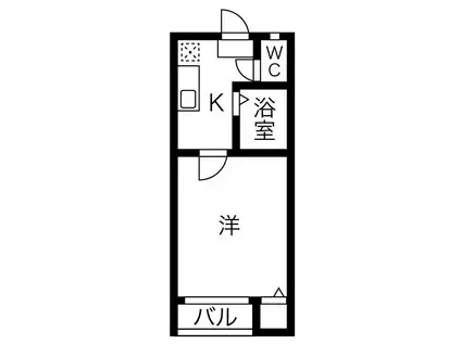 MUGHETTO(1K/2階)の間取り写真
