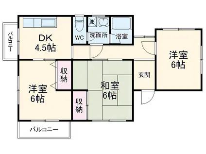 西坂ハイツ(3DK/3階)の間取り写真