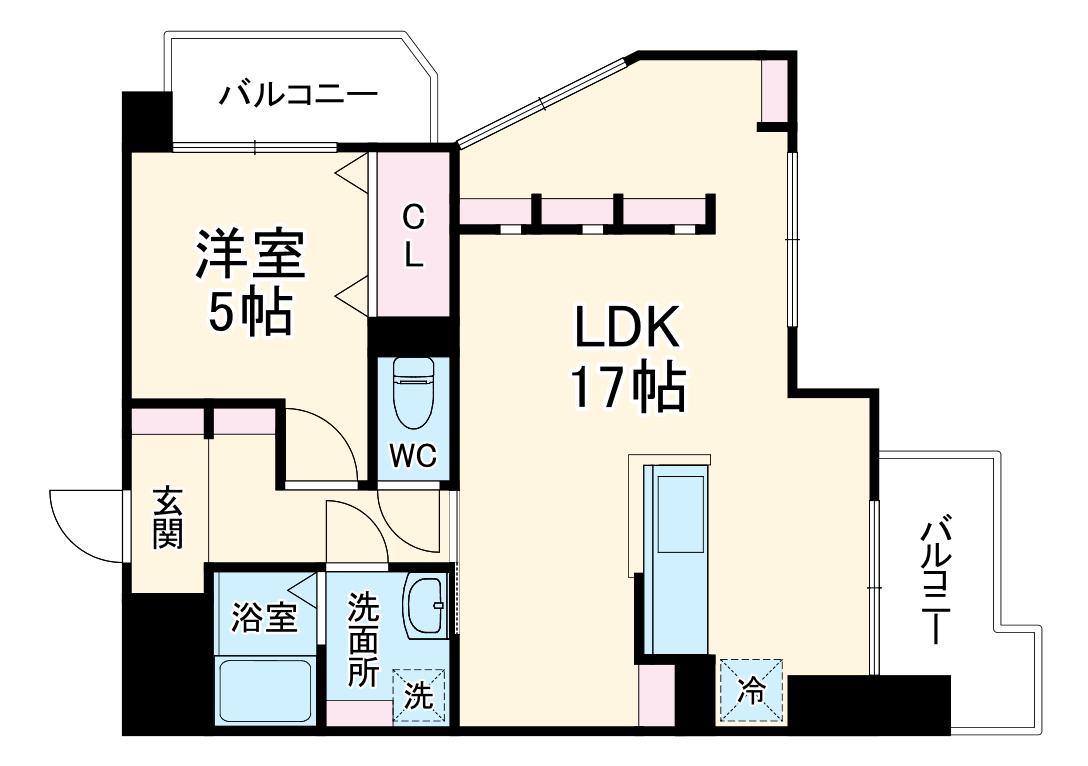 アルル覚王山(1LDK/2階)の間取り写真