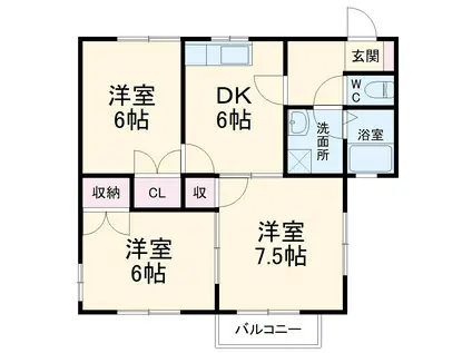 スズキハイム(3DK/2階)の間取り写真