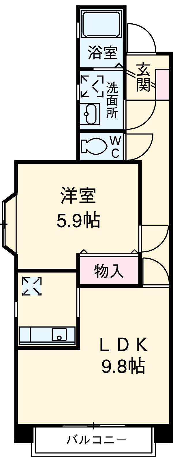 ヴァンシエル(1LDK/1階)の間取り写真