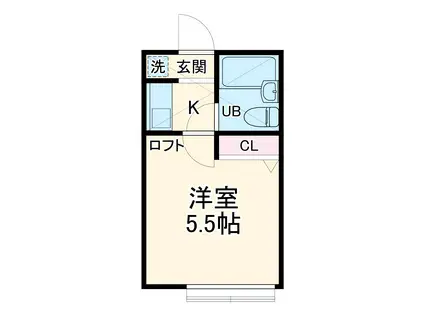 ローズアパート15番館(1K/2階)の間取り写真