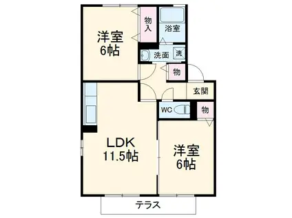 レェーヴ江向(2LDK/2階)の間取り写真