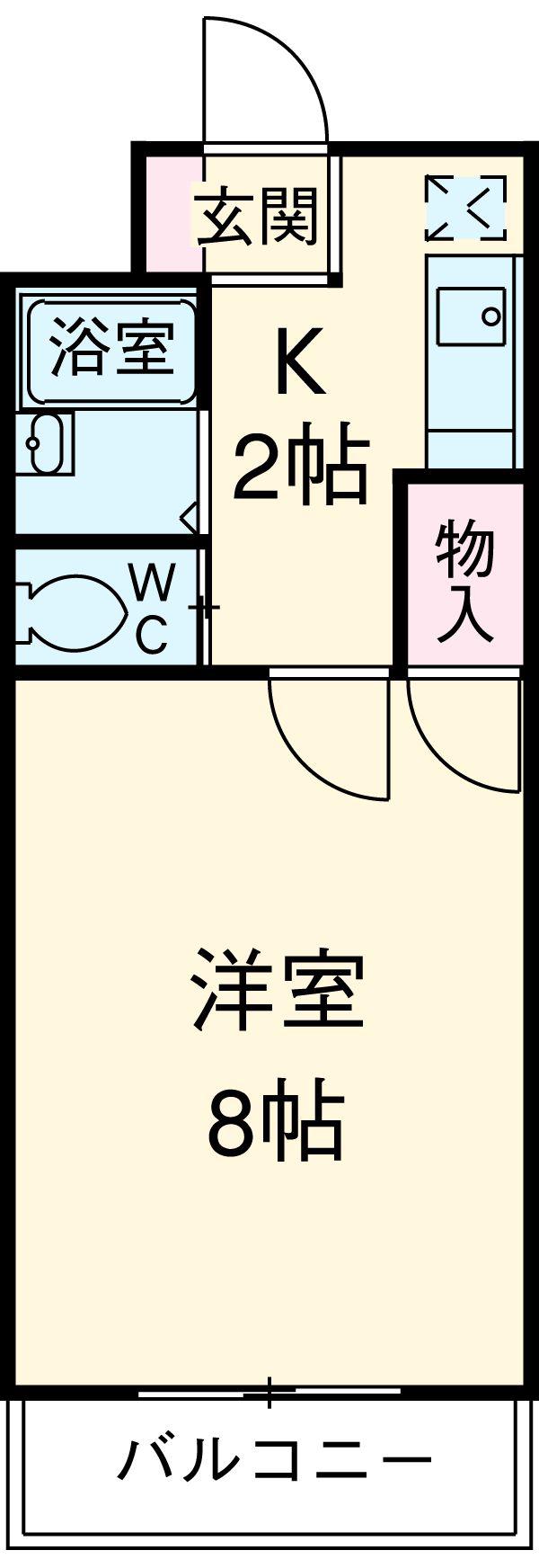 フォレストハイツ独楽(1K/4階)の間取り写真