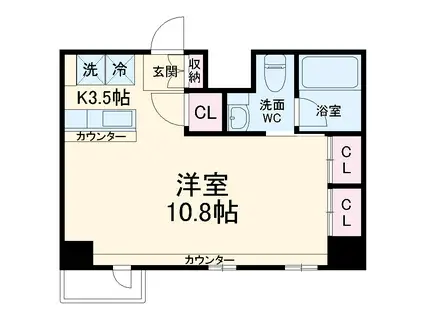 KDXレジデンス東桜Ⅰ(ワンルーム/15階)の間取り写真