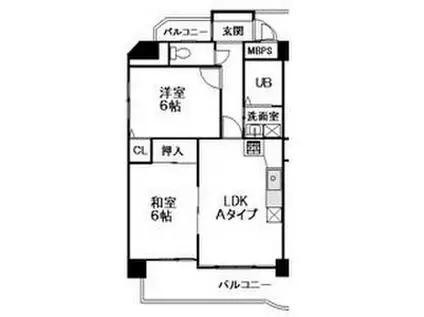 グランフィルドちくさ(2LDK/3階)の間取り写真