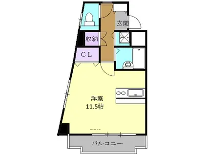 ライフステージ白壁2(ワンルーム/6階)の間取り写真