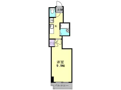 ライジング泉(1K/4階)の間取り写真