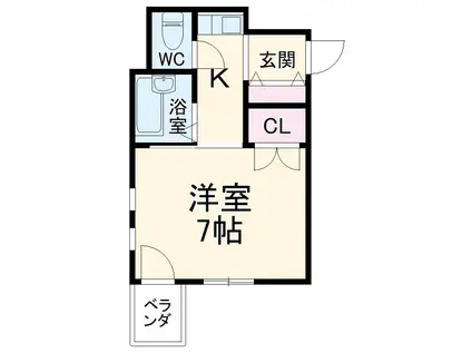 ステージ池下(1K/4階)の間取り写真