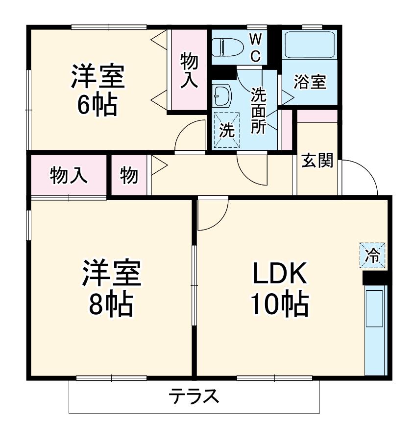 ヴァンクレスト(2LDK/1階)の間取り写真