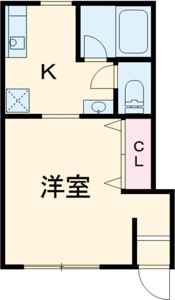 たんぽぽ(ワンルーム/1階)の間取り写真